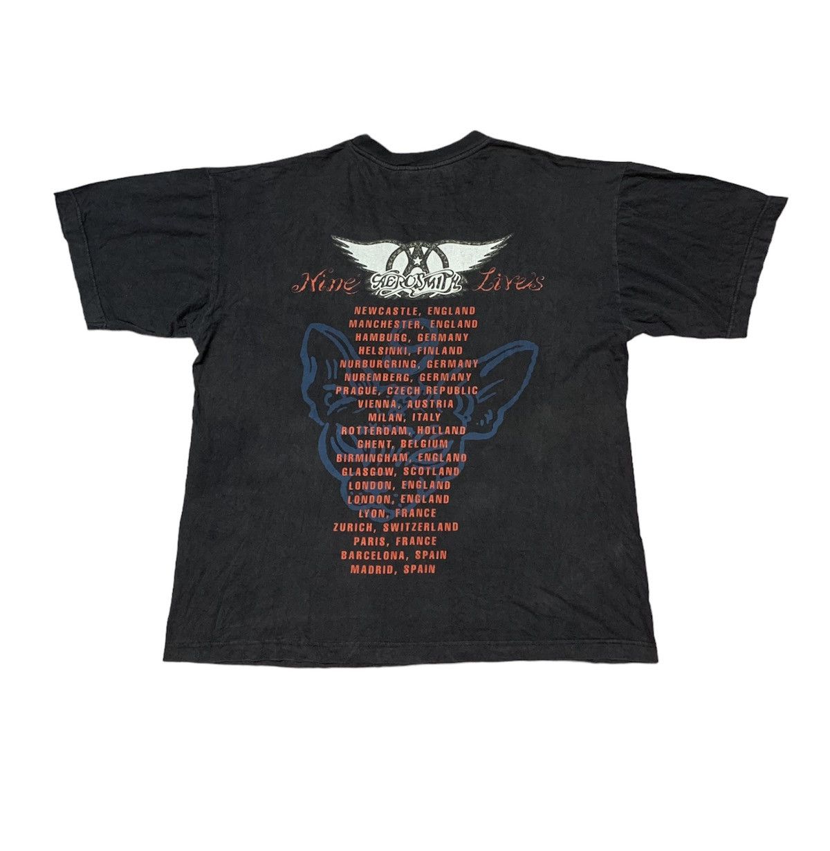 Band Tees Vintage AEROSMITH Nine Live Tour Tee Size US S / EU 44-46 / 1 - 2 Thumbnail