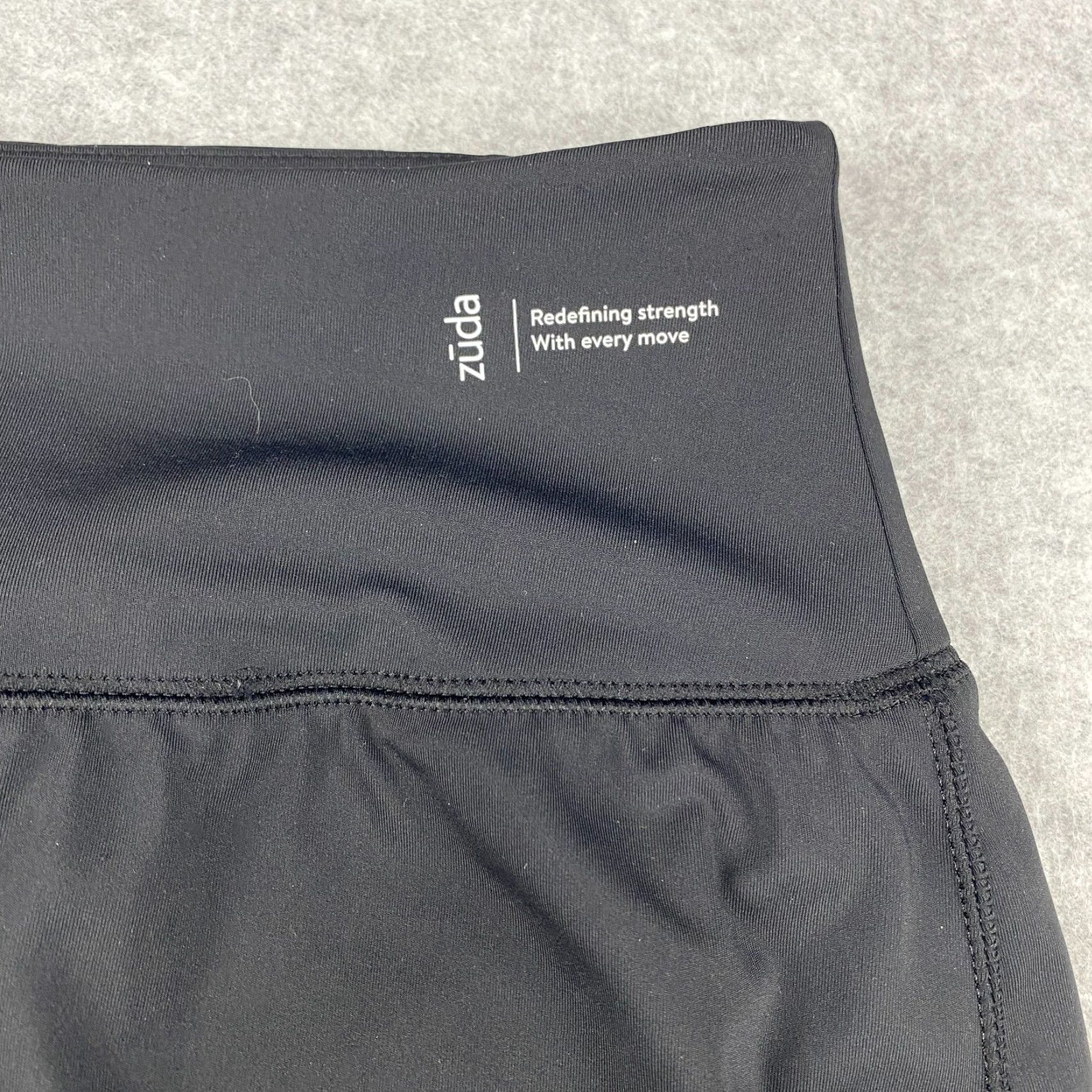 Vintage Zuda Leggings Womens Cropped Skirted 2XS Black Stretch Pockets Breathable Activewear Tennis Running Walking Dance Athleisure Modern Size 24" / US 00 / IT 34 - 3 Thumbnail