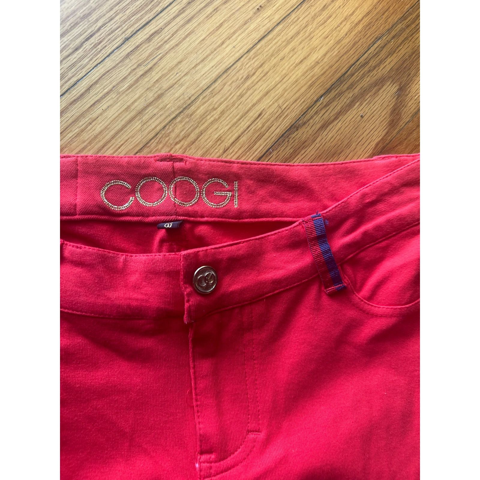 Coogi Coogi Red Stretch Skinny Jeans Gold Hardware – Women’s 7/8 Size 30" / US 8 / IT 44 - 3 Thumbnail