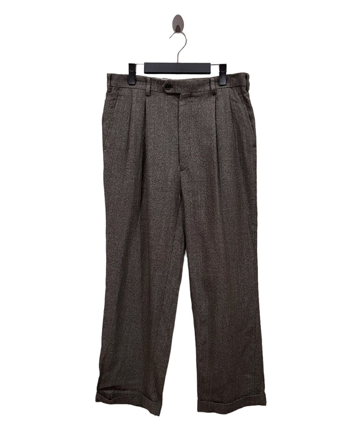 Men's Vintage Dark Grey Wool Pierre Cardin Trousers 34/33