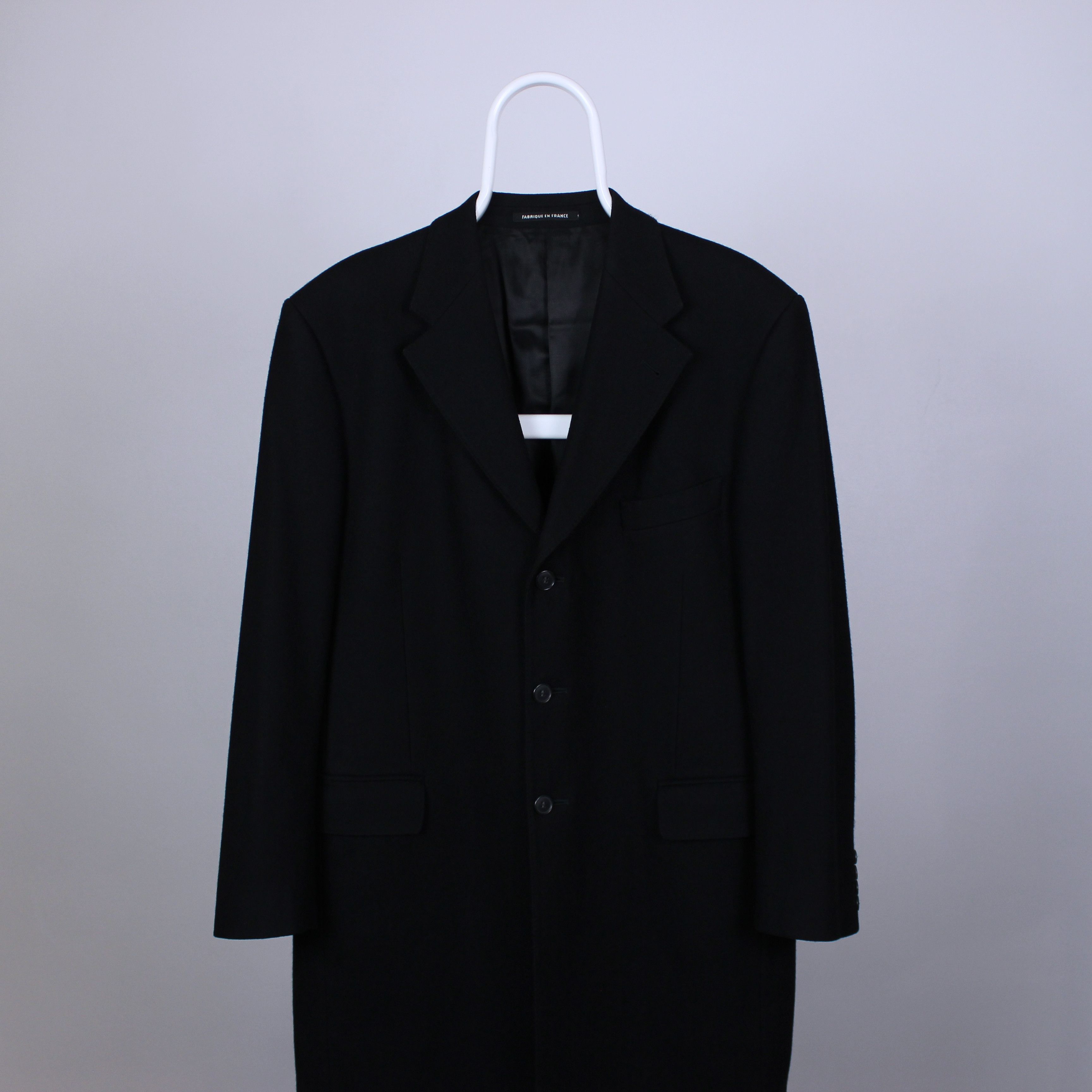 Yves Saint Laurent YSL coat jacket men black wool 54 L XL