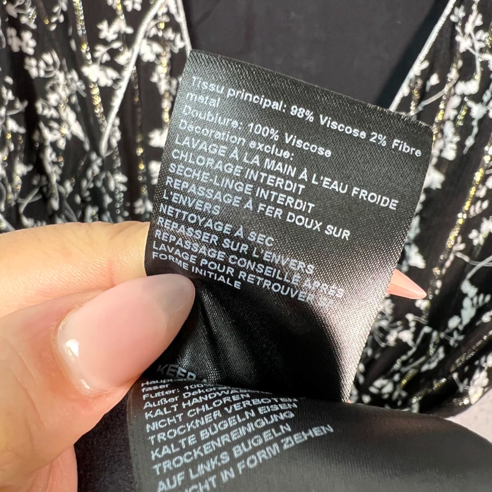 ba&sh ba&sh Dress Woman Wrap Dress Midi Floral Print Black & White V-Neck 3/4 Sleeve Adult Womens 2 Regular Size Spring Summer Fall Casual Womens Size XS / US 0-2 / IT 36-38 - 5 Thumbnail