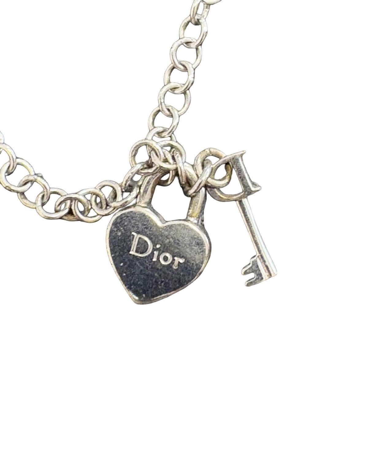 Dior Christian Dior Vintage Heart Padlock & Key Charm Necklace Size ONE SIZE - 3 Thumbnail