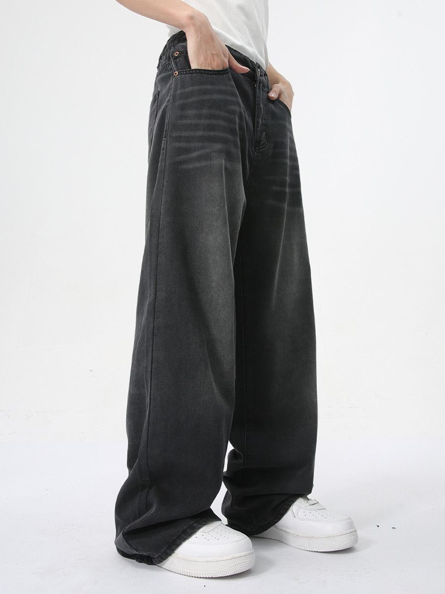 Japanese Brand Men's American style black straight leg loose jeans Size US 32 / EU 48 - 3 Thumbnail