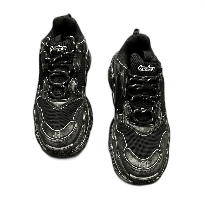 Balenciaga Balenciaga Triple S Black Gray Sneakers Size 44 Size US 10 / EU 43 - 1 Thumbnail