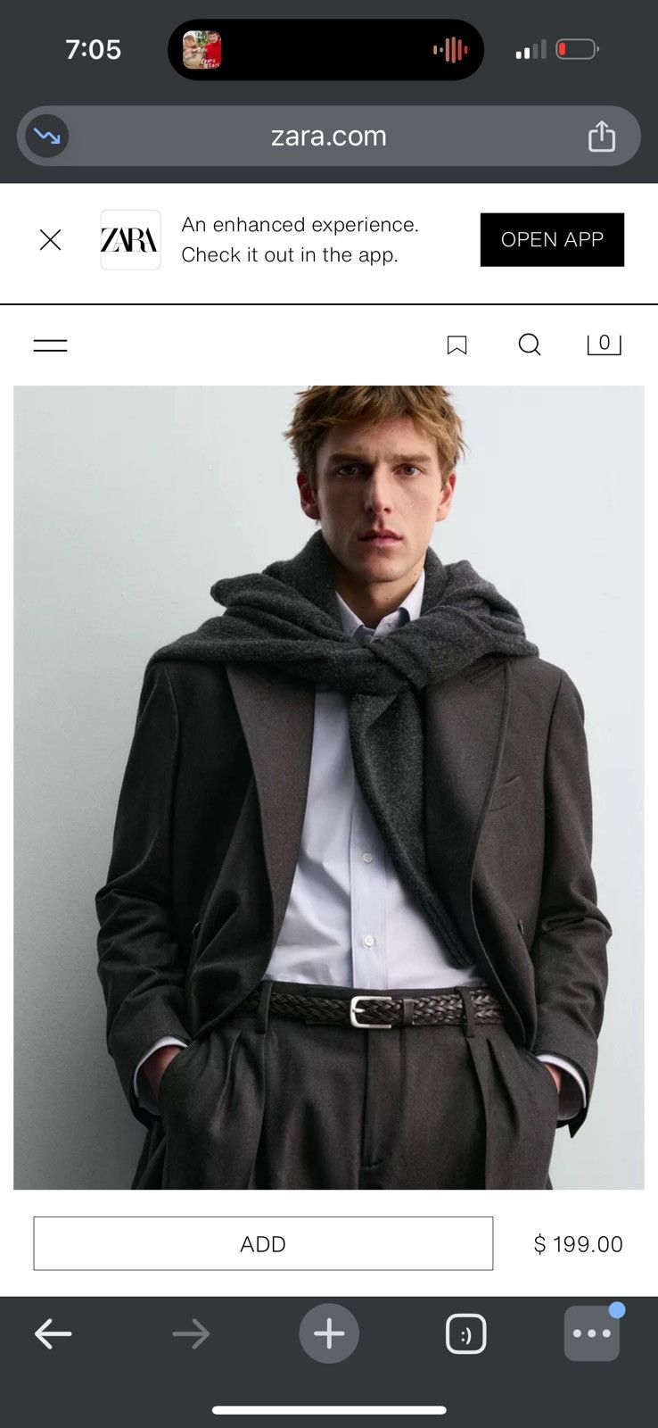 Other DOUBLE BREASTED WOOL SUIT BLAZER AARON LEVINE X ZARA size 38 Size US M / EU 48-50 / 2 - 8 Thumbnail