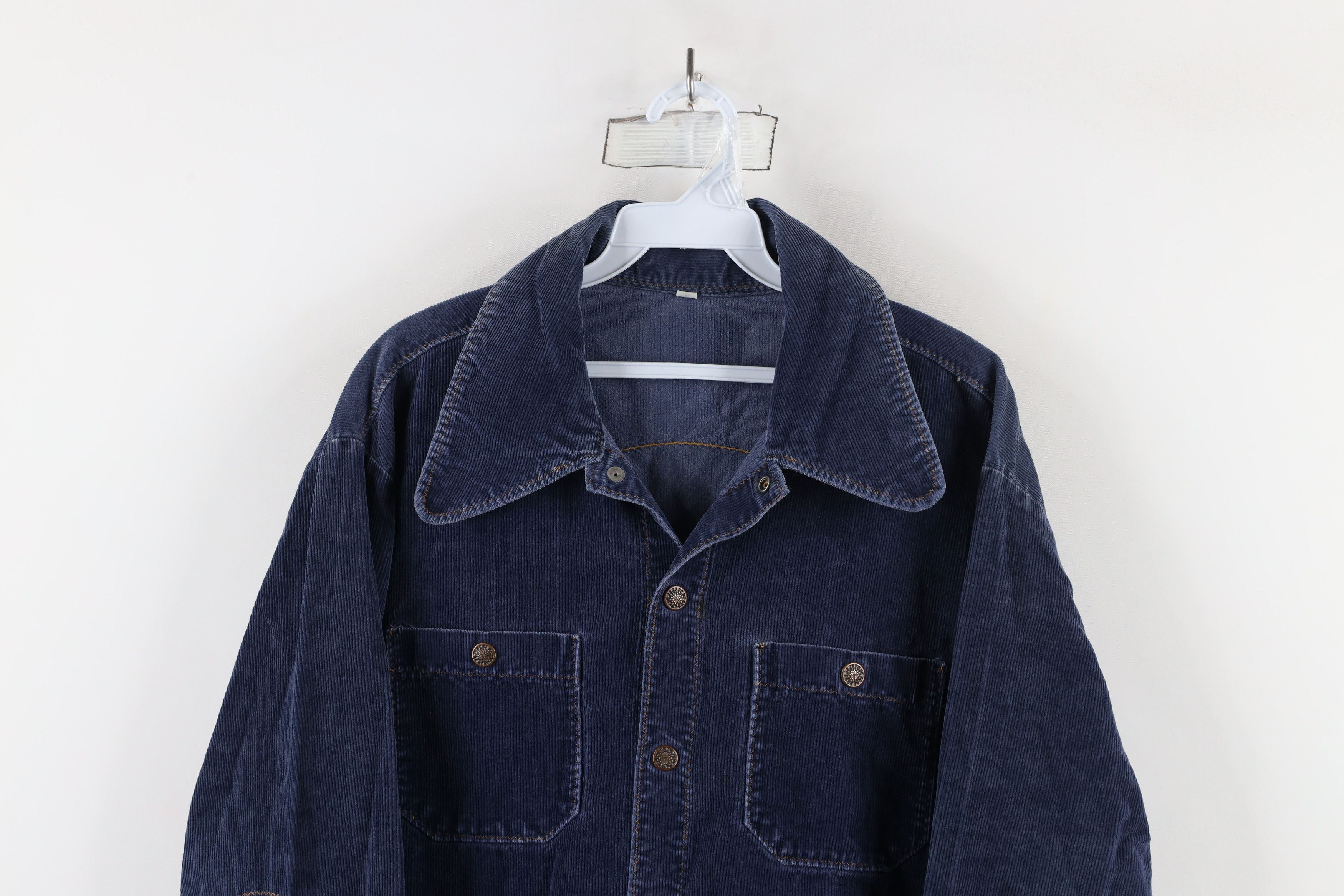 Vintage Vintage 50s 60s Streetwear Corduroy Trucker Jacket Blue USA Size M / US 6-8 / IT 42-44 - 2 Thumbnail