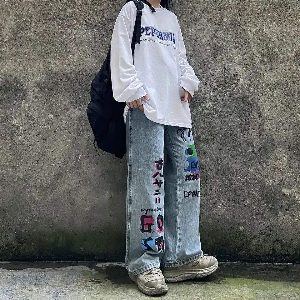 Japanese Brand × Vintage European and American street style straight leg jeans Size 23" - 1 Thumbnail
