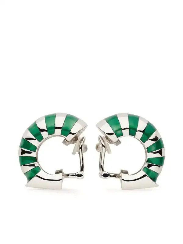 Salvatore Ferragamo o1s1rm0526 Size : OS / Earrings in Green/Silver Size ONE SIZE - 1 Thumbnail