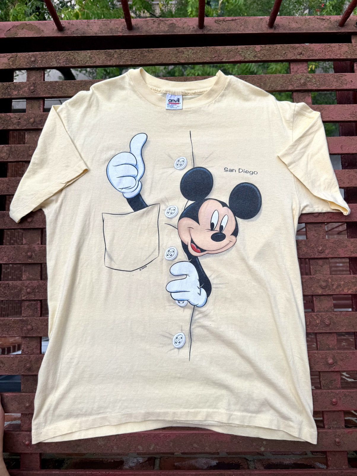Anvil VINTAGE 90s DISNEY MICKEY BIG PRINT ANVIL TEE Size US L / EU 52-54 / 3 - 2 Thumbnail