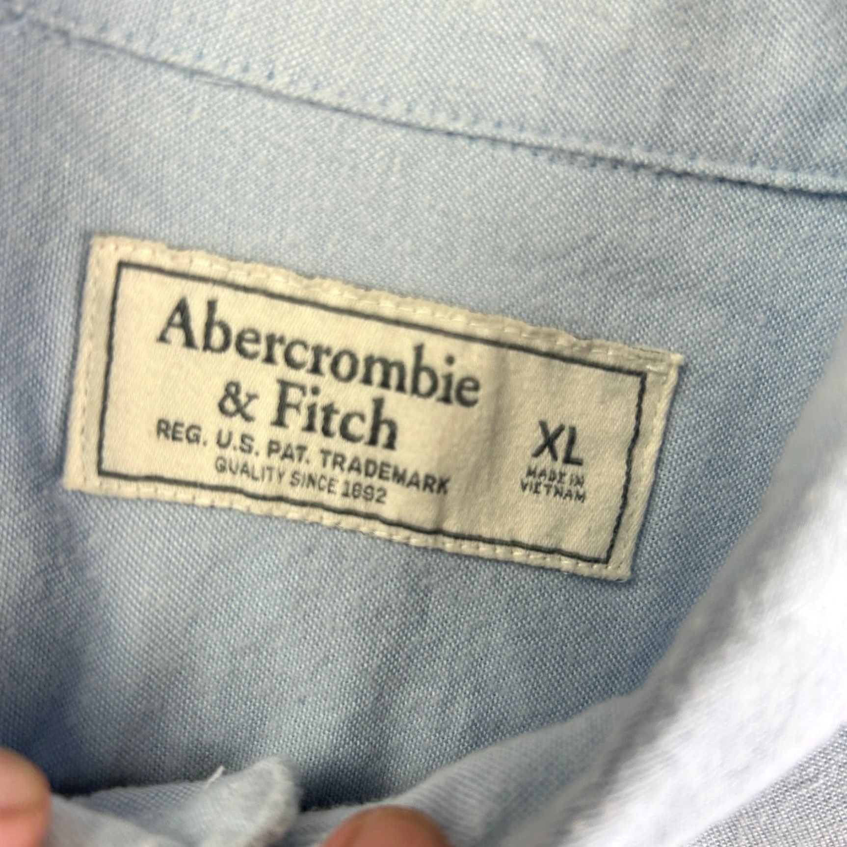 Abercrombie & Fitch VINTAGE Abercrombie & Fitch Solid Button Shirt Mens Long Sleeve XL Blue Flesh Moose Icon Size US XL / EU 56 / 4 - 4 Thumbnail