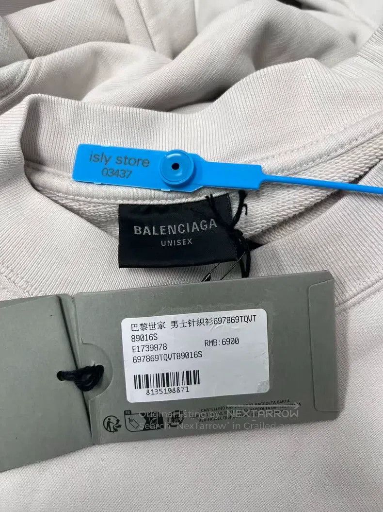 Balenciaga Balenciaga Logo Printed Crew Neck Slim Fit Long Sleeve Swe Size S / US 4 / IT 40 - 5 Thumbnail