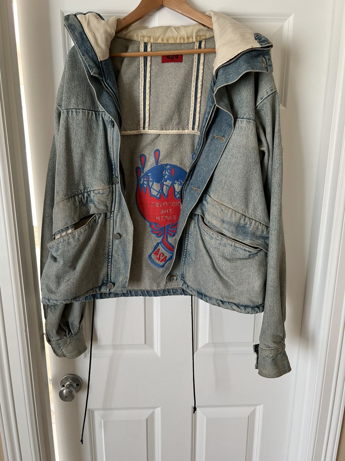 424 424 discover the earth denim jacket Size US L / EU 52-54 / 3 - 2 Thumbnail