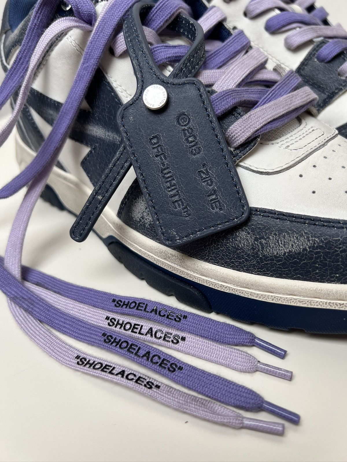 Off-White Off-White Out of Office Vintage Leather 'Navy Blue' Size US 10 / EU 43 - 18 Thumbnail