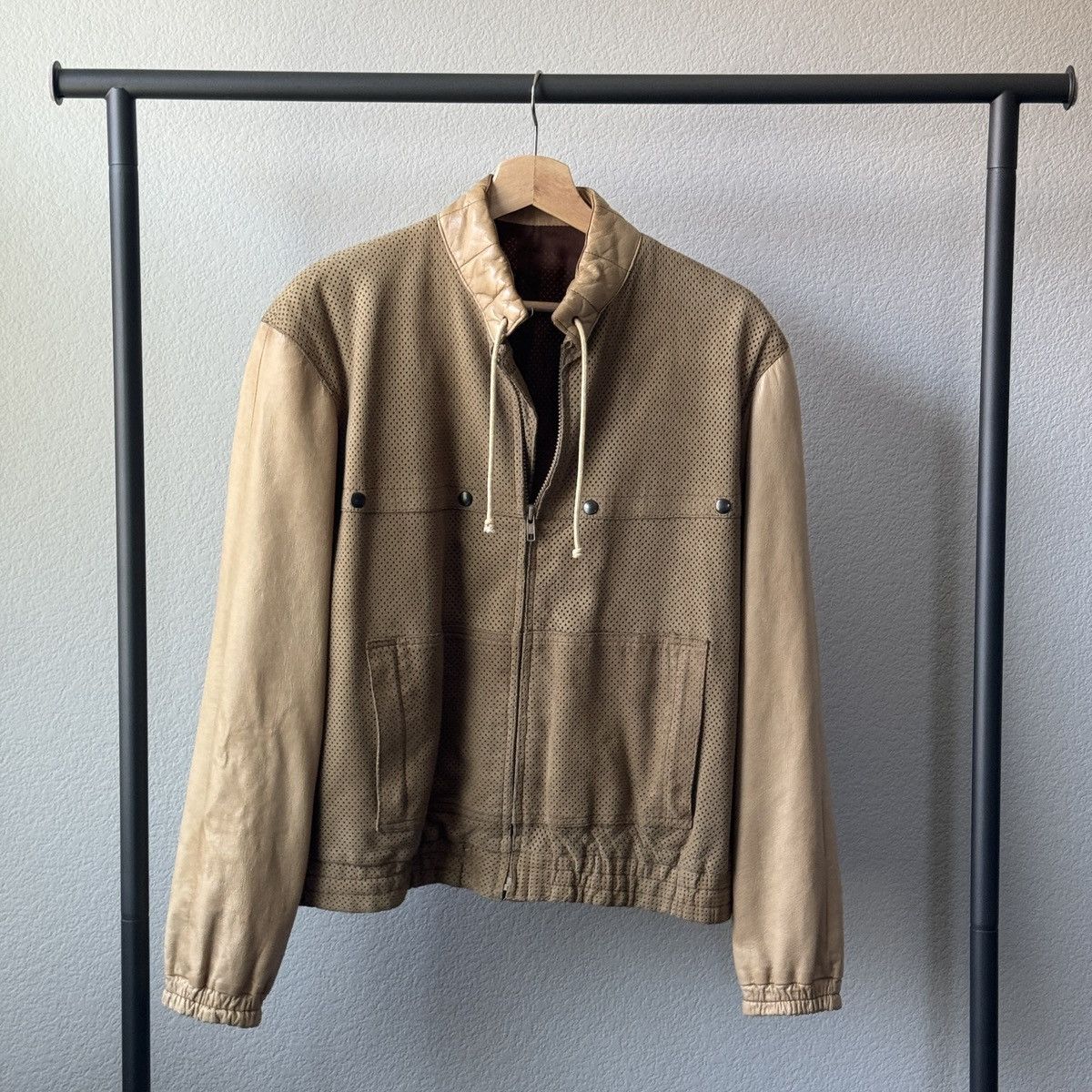 Loewe × Vintage Vintage Loewe Perforated Brown Leather Jacket Size US M / EU 48-50 / 2 - 1 Thumbnail