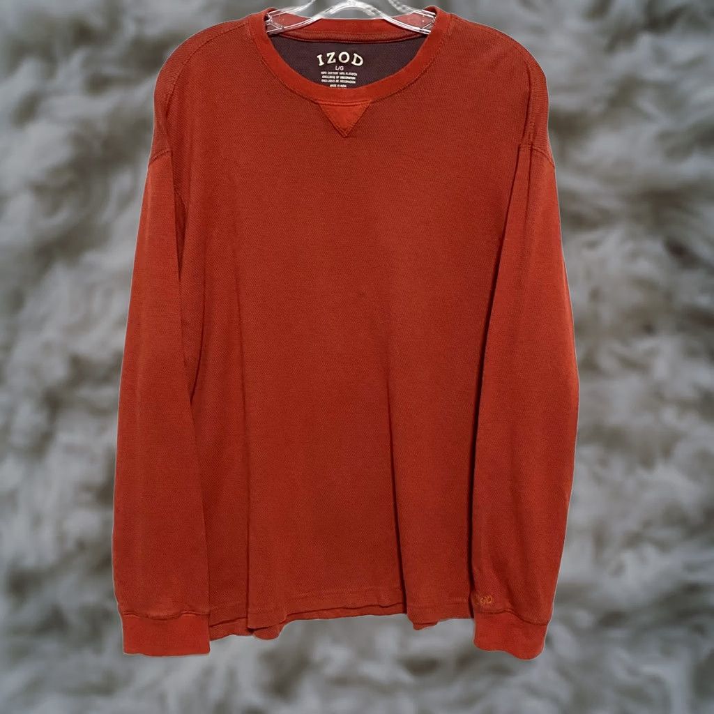 Izod Izod Thermal Waffle Knit Shirt Mens L Neutral Grunge Gorpcore Minimalist Layers Size US L / EU 52-54 / 3 - 1 Thumbnail