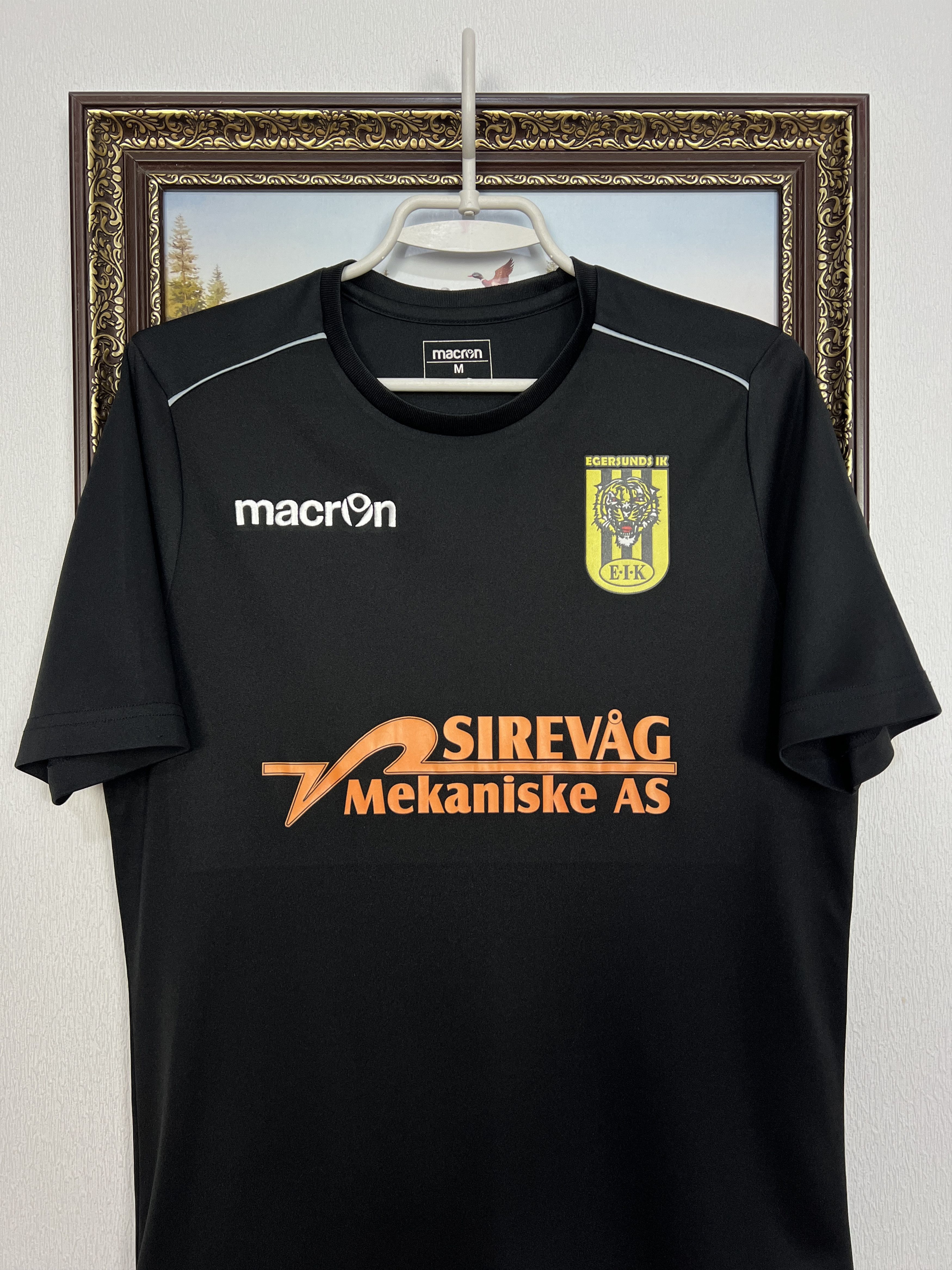 Macron Egersunds IK Football Shirt Black Soccer Jersey Trikot Rare Size US M / EU 48-50 / 2 - 2 Thumbnail