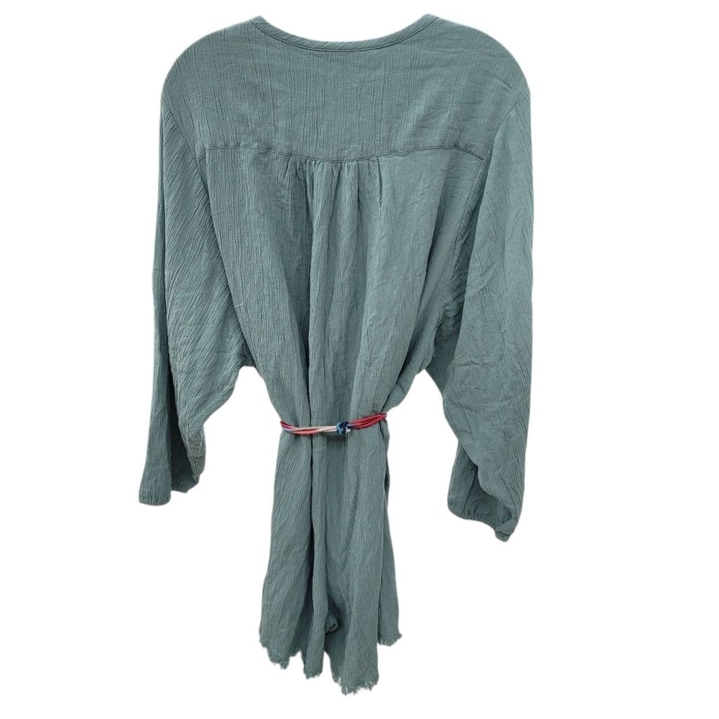 Zara NWT Zara 'Mumbai Jumpsuit' Sage Green Raw Hem Romper & Belt Size 25" / US 0 / IT 36 - 9 Thumbnail