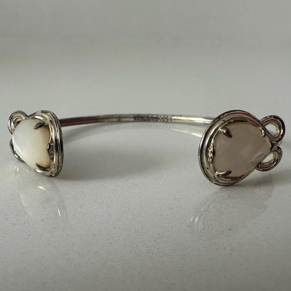 Designer Kendra Scott Andy Bracelet Ivory Mother of Pearl Gold Cuff Size ONE SIZE - 4 Thumbnail