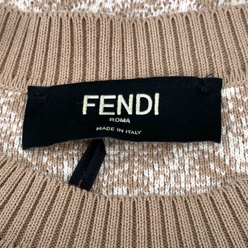 Fendi FENDI Brown Logo Letter Floral Printed Cotton Crew Neck Lo Size US M / EU 48-50 / 2 - 5 Thumbnail