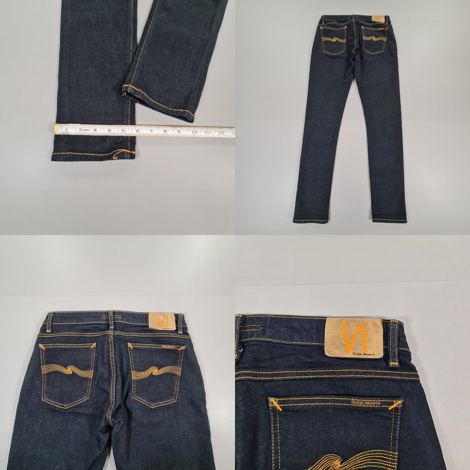 Denime Nudie Jeans Slim Skinny Denim Blue W32 L32 Stretch Zip Fly Regular Mens Jeans - 5-Pocket Design Size US 32 / EU 48 - 8 Thumbnail