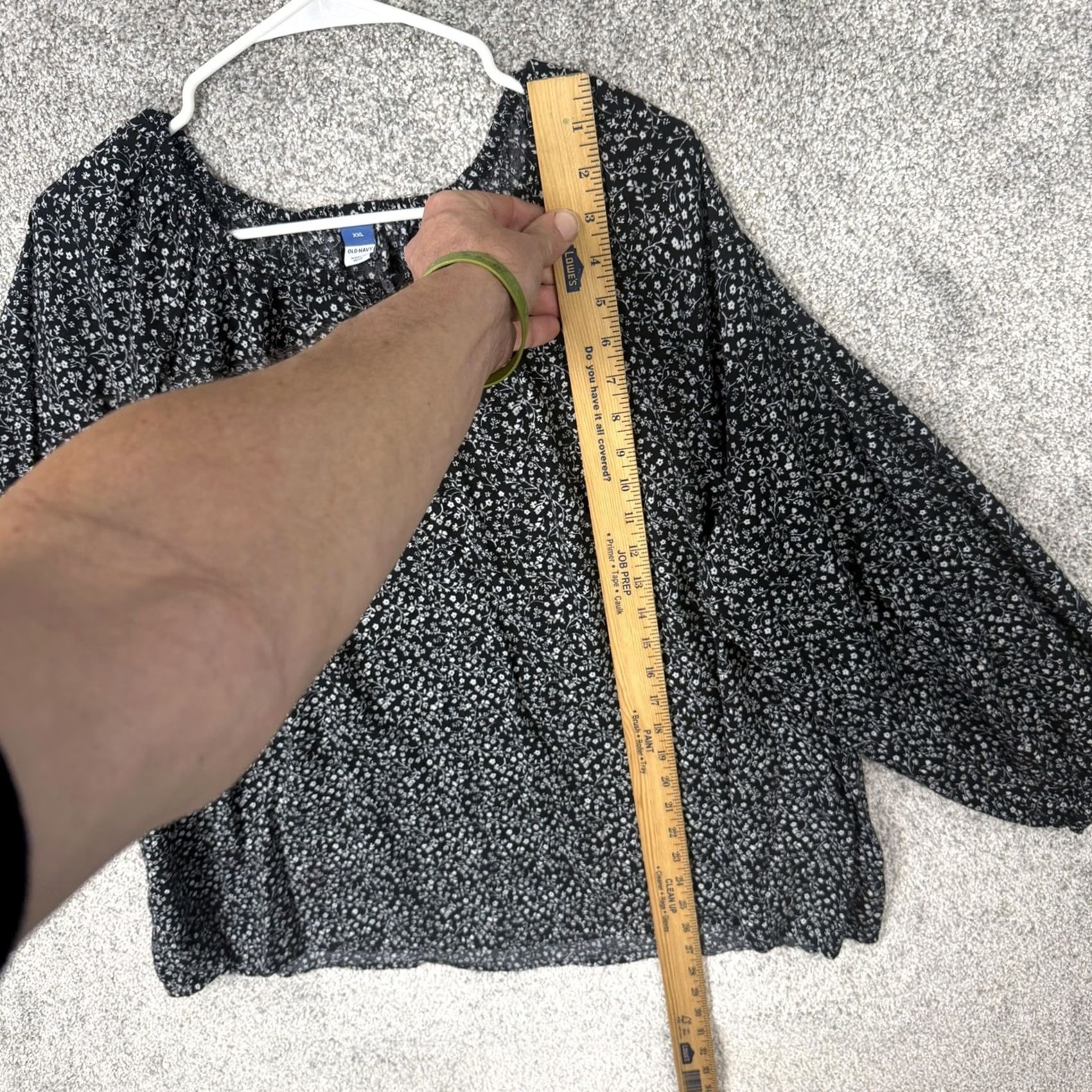 Old Navy Old Navy Blouse XXL Ditsy Floral Prairie Dark Cottagecore Boho Feminine Women Long Sleeve Round Neck Cotton Rayon Black Vintage: No Size XXL / US 16-18 / IT 52-54 - 2 Thumbnail