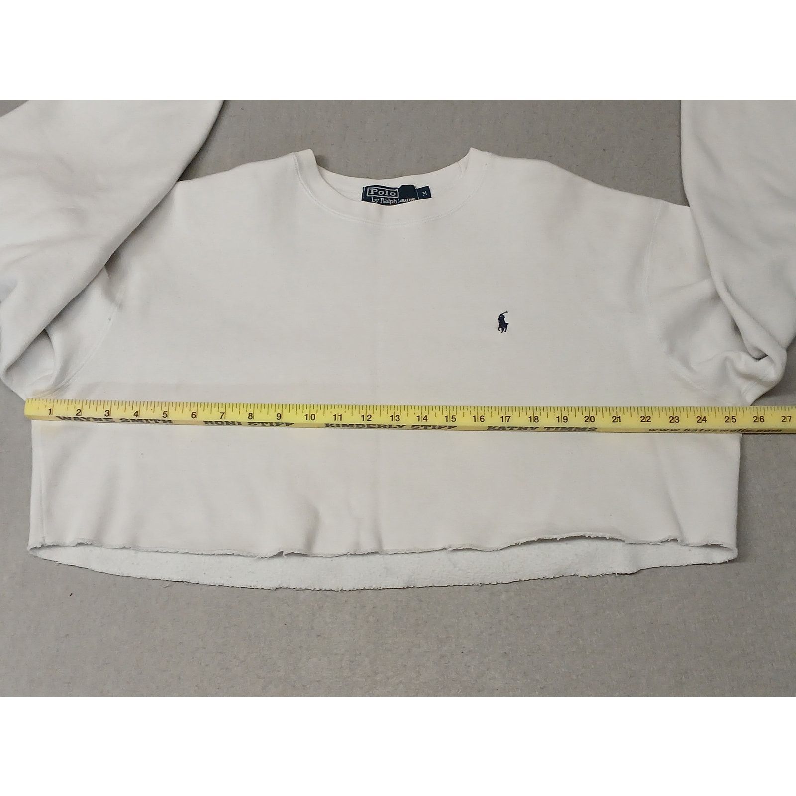 Polo Ralph Lauren Polo Ralph Lauren (Medium) White Crop Crew Sweatshirt Size M / US 6-8 / IT 42-44 - 4 Thumbnail