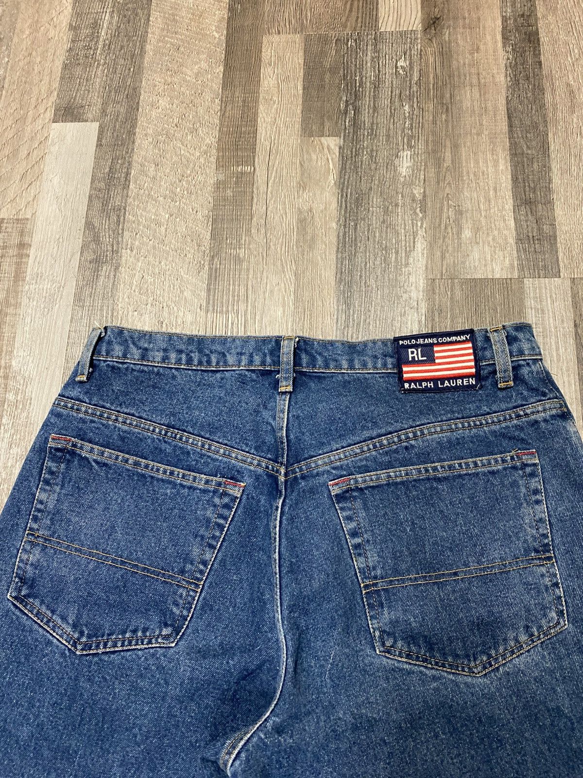 Polo Ralph Lauren × Ralph Lauren × Vintage Vintage Polo Jeans Ralph Lauren Baggy Blue Denim Banner Y2K Size US 34 / EU 50 - 9 Thumbnail