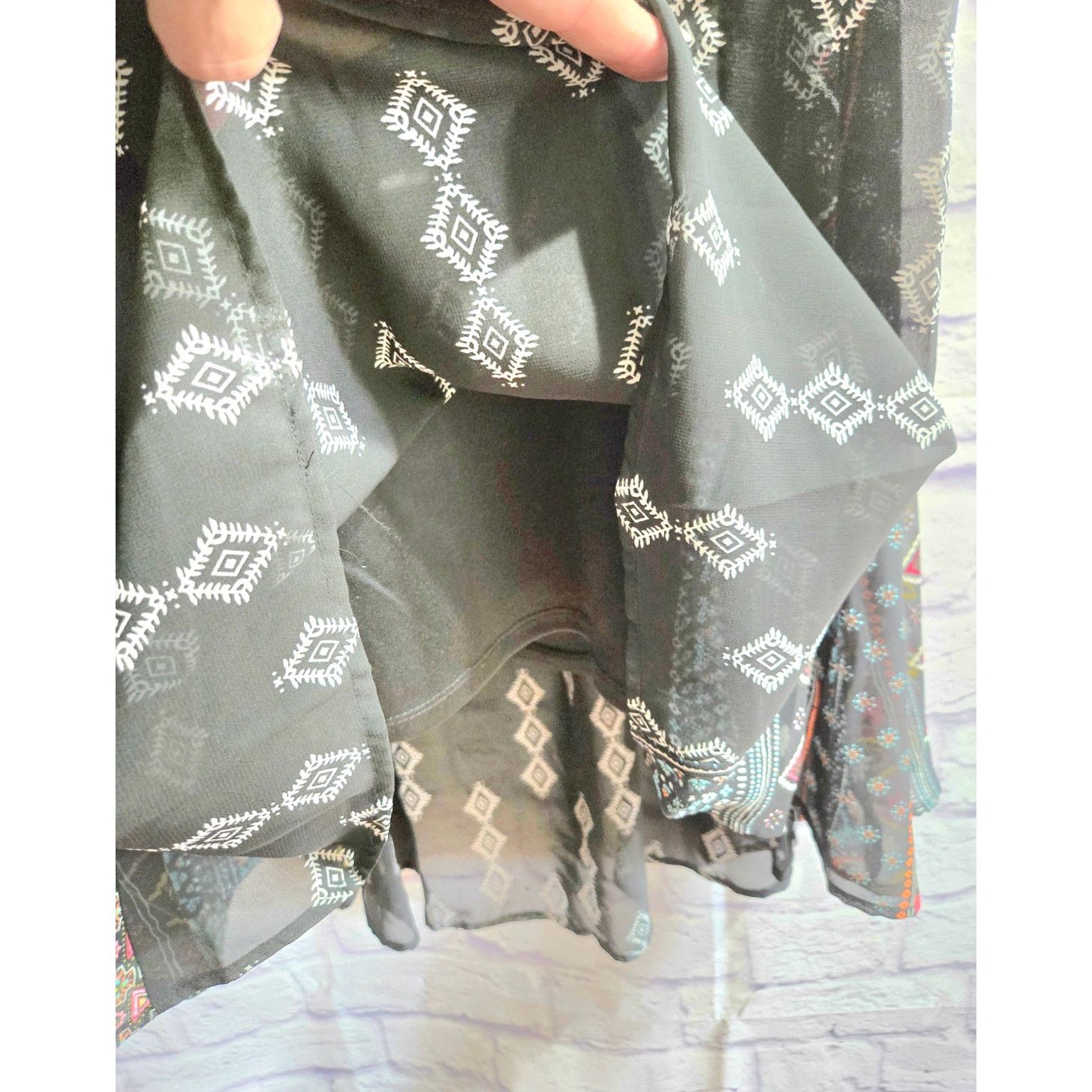 Other Sami & Jo Black Geo Print Bohemian Style Dress 2X Plus Lined Size XXL / US 16-18 / IT 52-54 - 3 Thumbnail