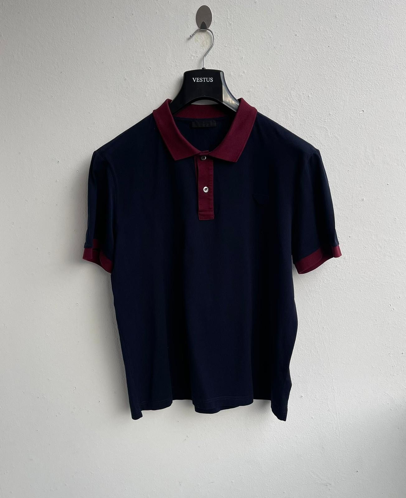 image of Prada Men Classic Polo Shirt in Blue (Size 2XL)