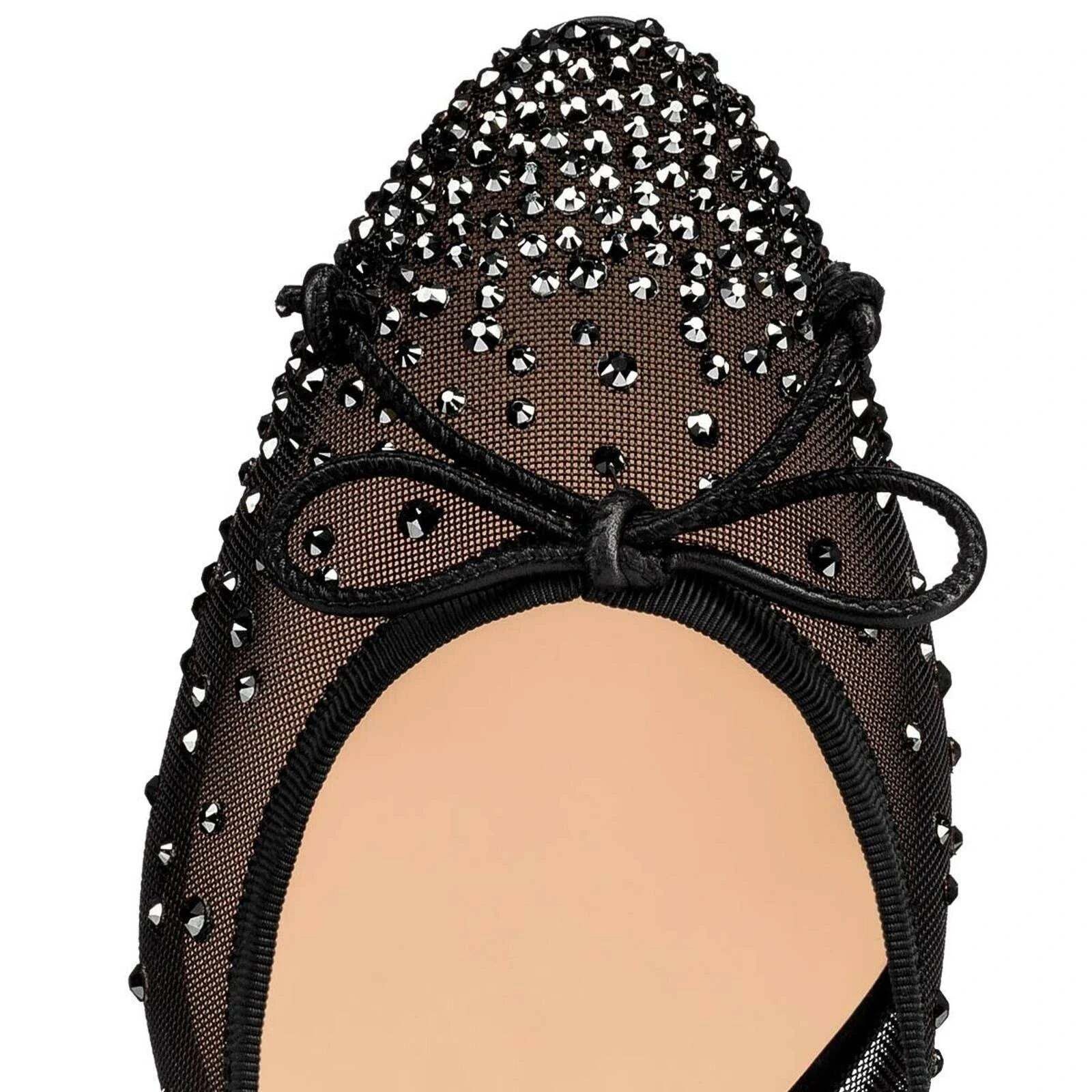 Christian Louboutin Christian Louboutin Patio Black Leather Strass Crystal Size US 6 / IT 36 - 7 Thumbnail