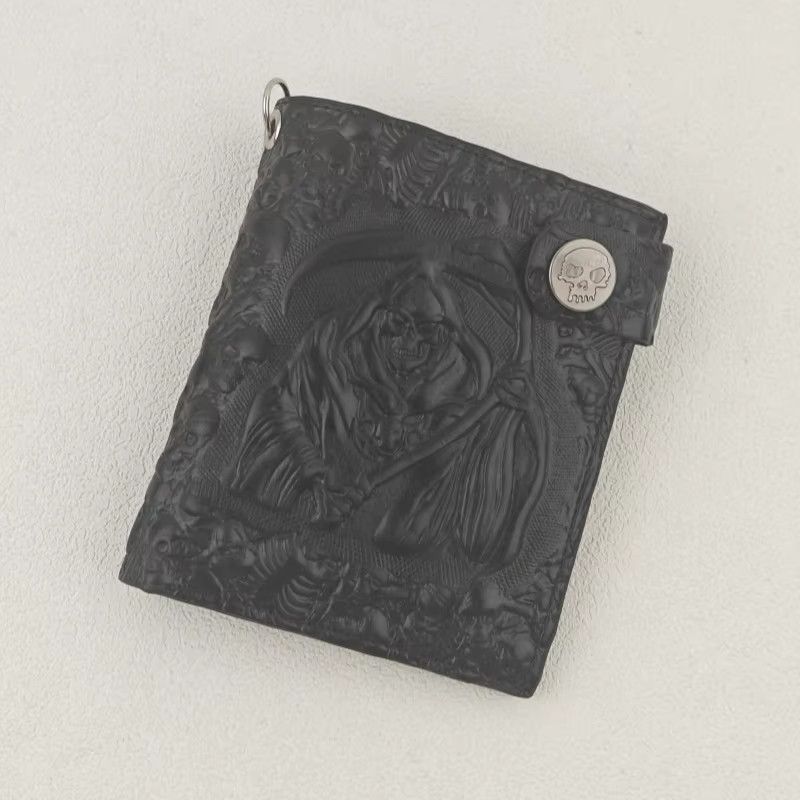 Japanese Brand Retro Biker Purse Devil Skull Death Rock Wallet Size ONE SIZE - 6 Thumbnail