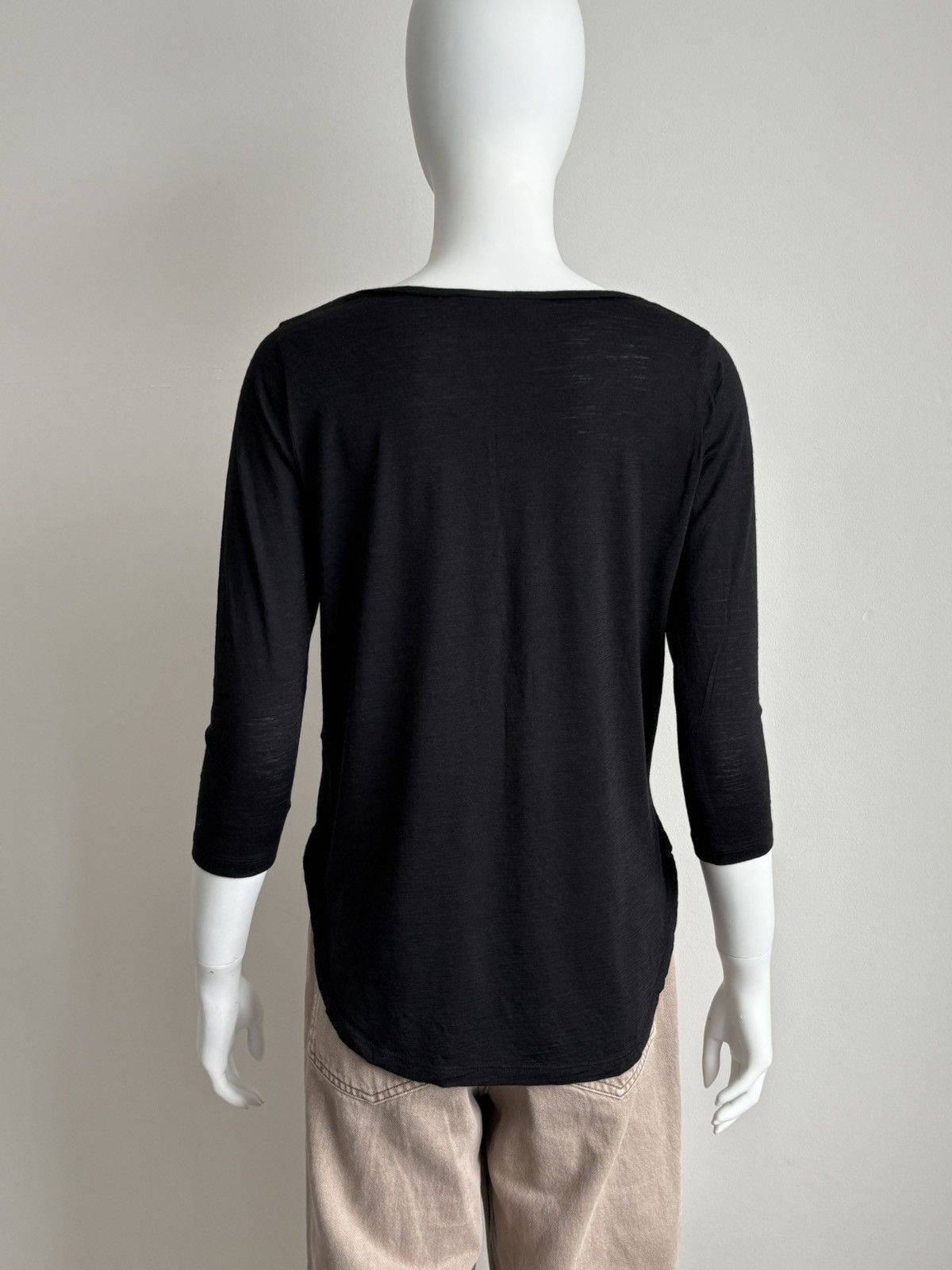 Sandro Sandro Womens Top 3/4 Sleeve Blouse Black Wool Size 2 M Size M / US 6-8 / IT 42-44 - 8 Thumbnail