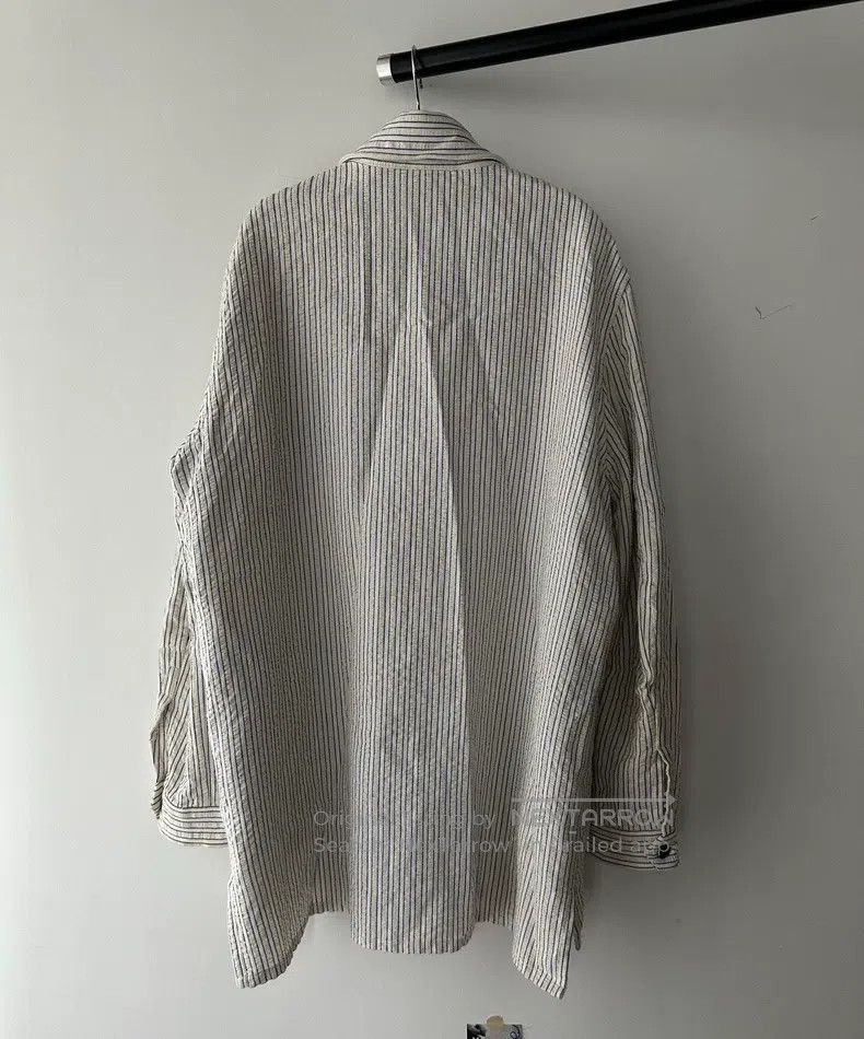 Loewe Loewe Striped Patch Leather Shirt with Leather Pockets Size US XXS / EU 40 - 6 Thumbnail
