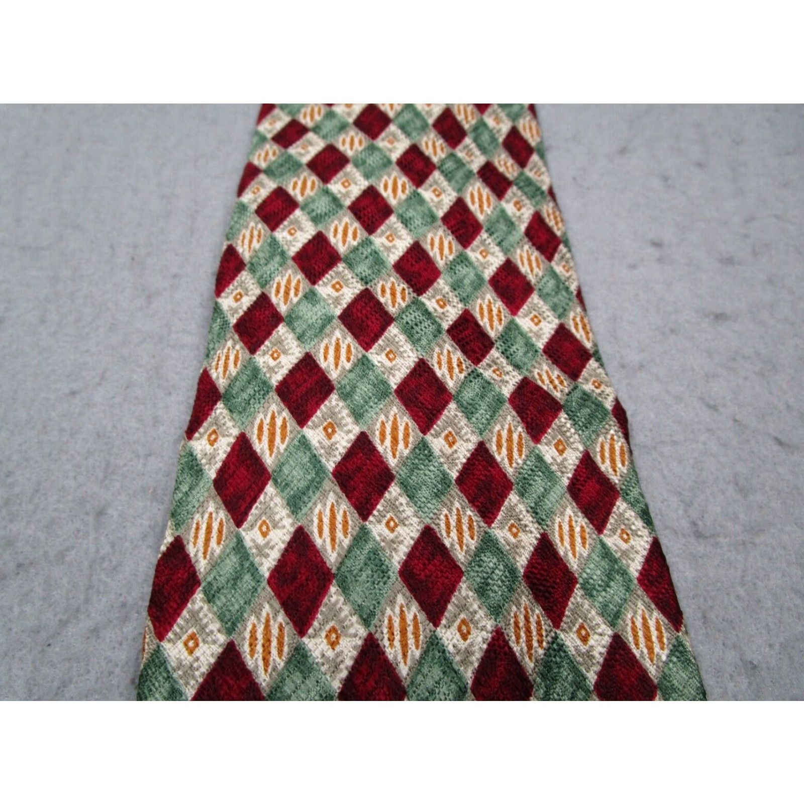 Ermenegildo Zegna Ermenegildo Zegna Tie Mens Red Silk Designer Diamond Holidays Made in Italy Size ONE SIZE - 2 Thumbnail