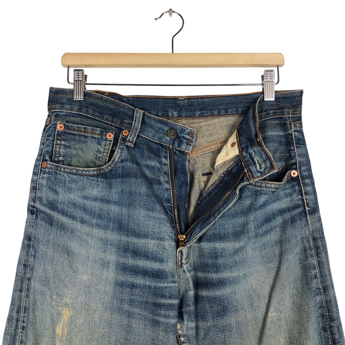Levi's Vintage Clothing 🔥90’s Vintage Levi’s Lot 503 Distressed Denim Jeans Size US 32 / EU 48 - 11 Thumbnail