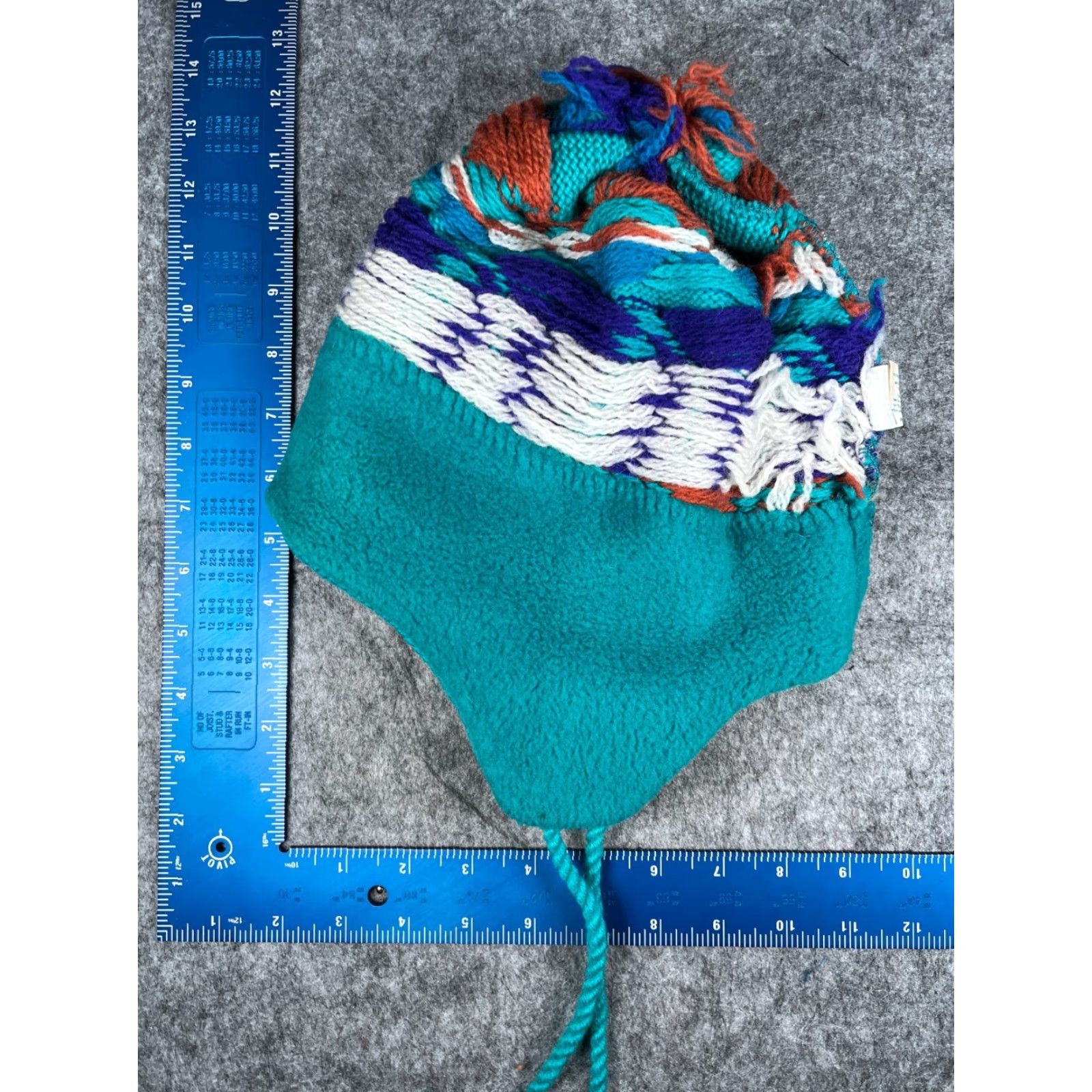 Vintage Igloos Beanie Adult One Size Blue Knit Wool Fair Isle Ear Flap Tassel Hat/Cap Mens Womens Unisex Size ONE SIZE - 6 Thumbnail