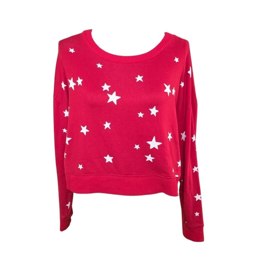 Hollister Gilly Hicks Women's Size XS Red White Star Print Soft Croppe Size XS / US 0-2 / IT 36-38 - 1 Thumbnail