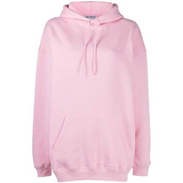 image of O1W1Db10524 Balenciaga Medium Fit Hoodies In Pink, Women's (Size Small)