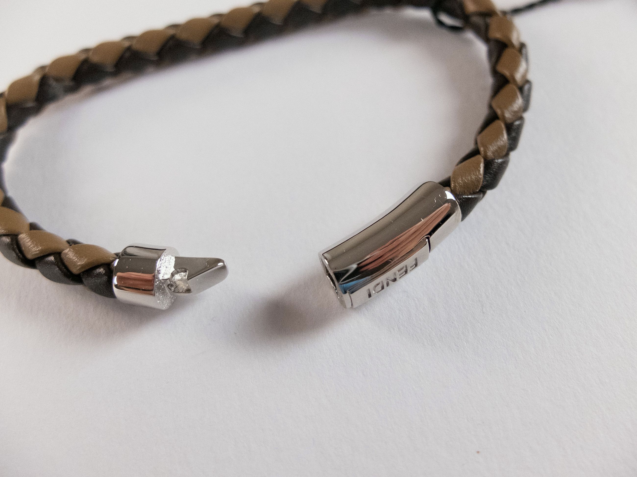 Fendi FENDI two tone brown woven leather bracelet Medium Size ONE SIZE - 6 Thumbnail