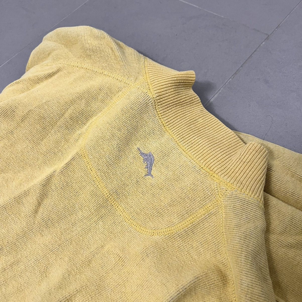 Tommy Bahama Vintage Tommy Bahama Reversible Grey Yellow Quarter Zip Size US L / EU 52-54 / 3 - 4 Thumbnail
