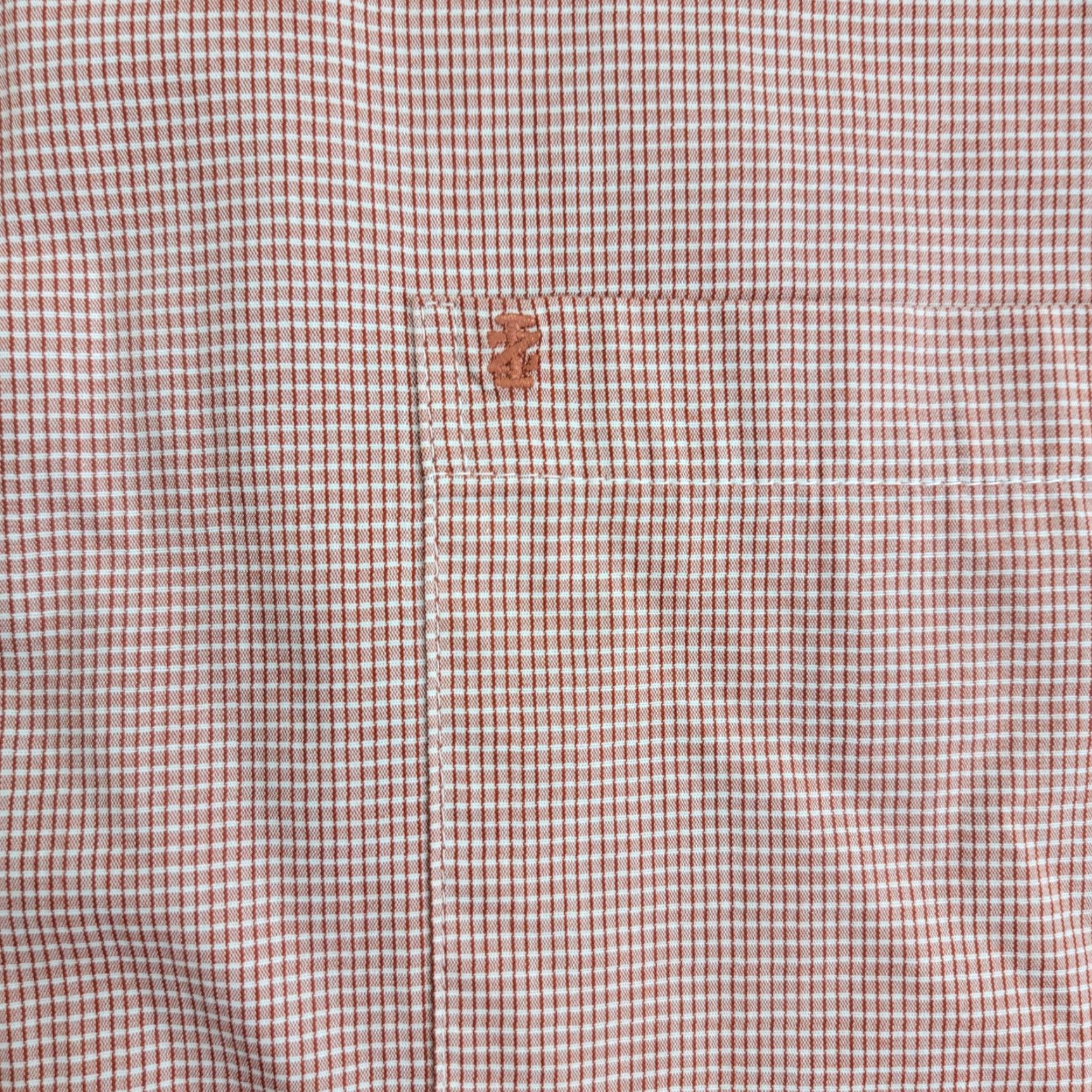 Izod VINTAGE IZOD Shirt Mens 2XL Orange White Gingham Check Button Down Long Sleeve Pocket Size US XXL / EU 58 / 5 - 2 Thumbnail