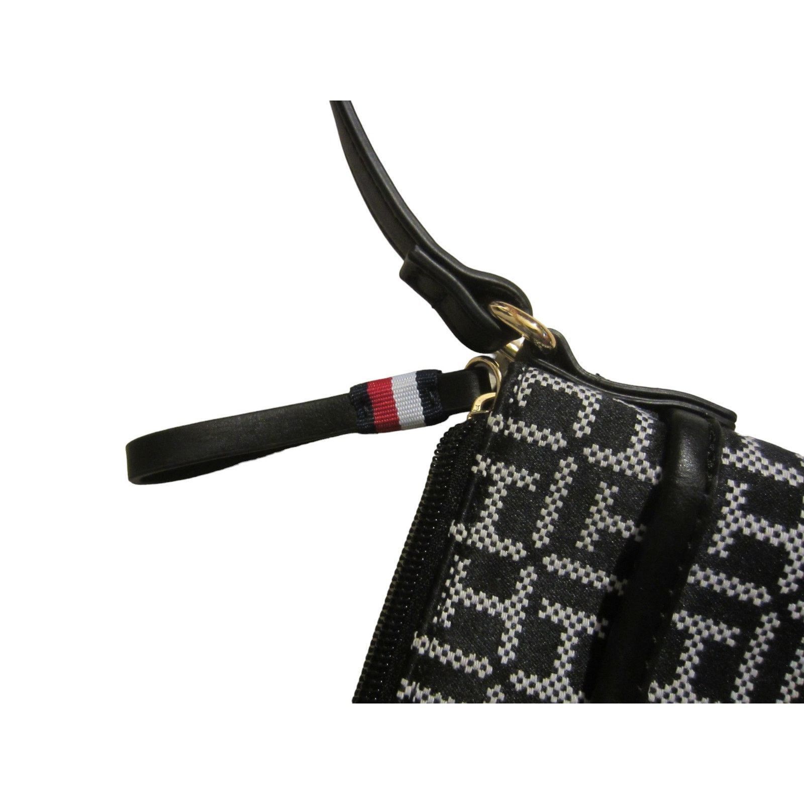Tommy Hilfiger Y2K Streetwear Monogram Crossbody Bag Black White Size ONE SIZE - 5 Thumbnail