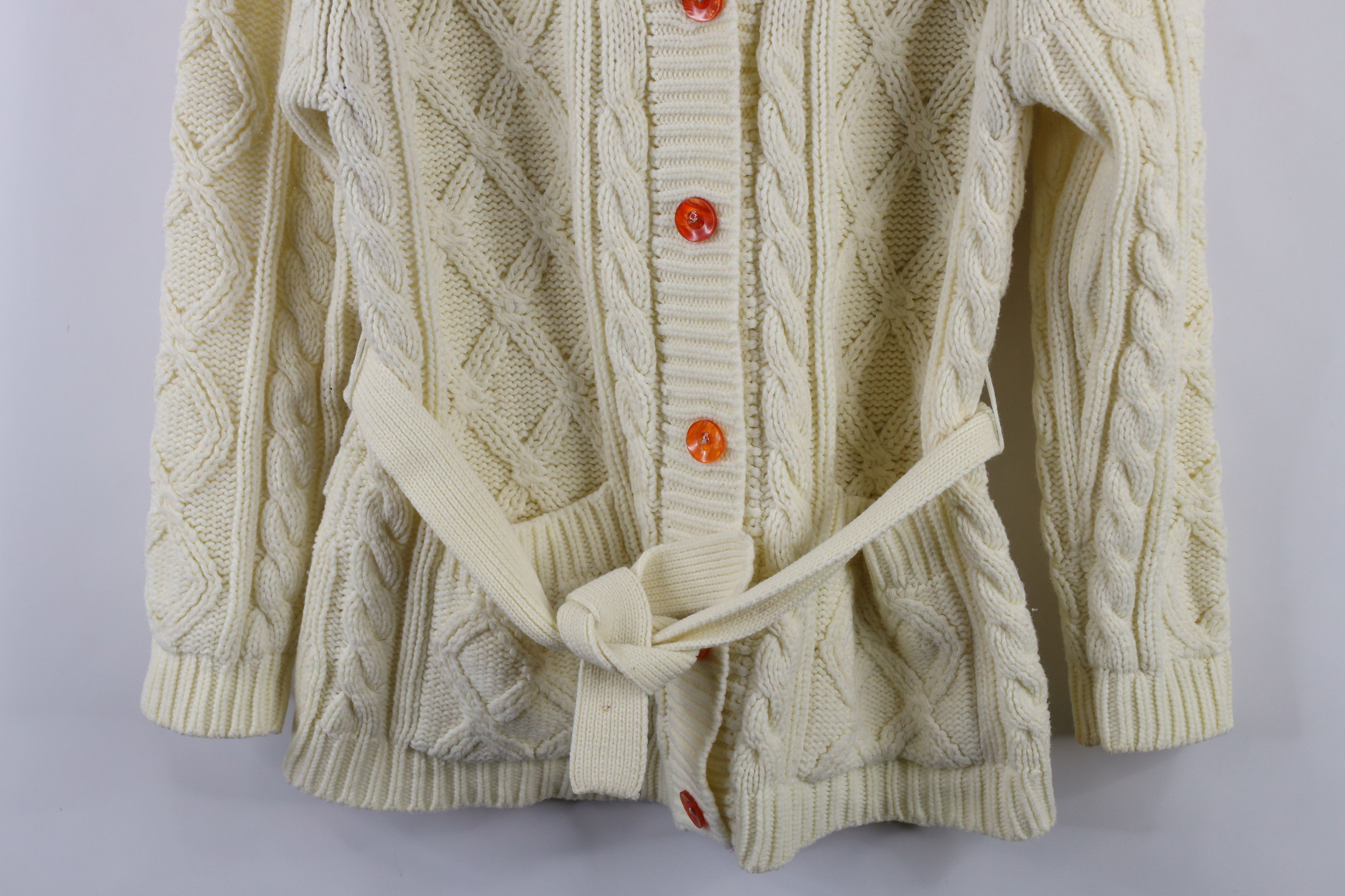 Vintage Vintage 60s 70s Streetwear Fisherman Knit Cardigan Sweater Size M / US 6-8 / IT 42-44 - 3 Thumbnail