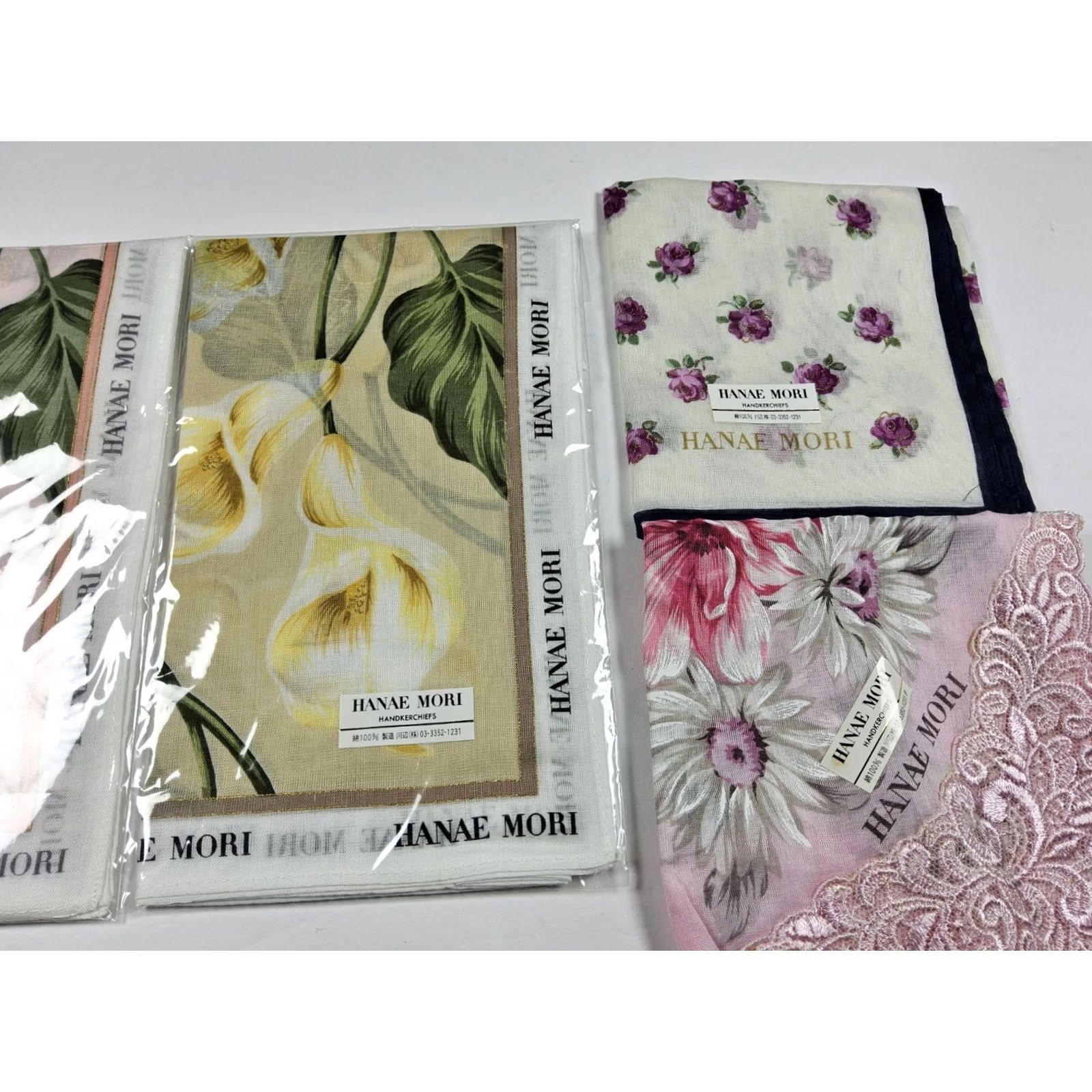 Hanae Mori Hanae Mori Lot Of 4 Handkerchief Neckerchief Bandana Scarf Size ONE SIZE - 3 Thumbnail