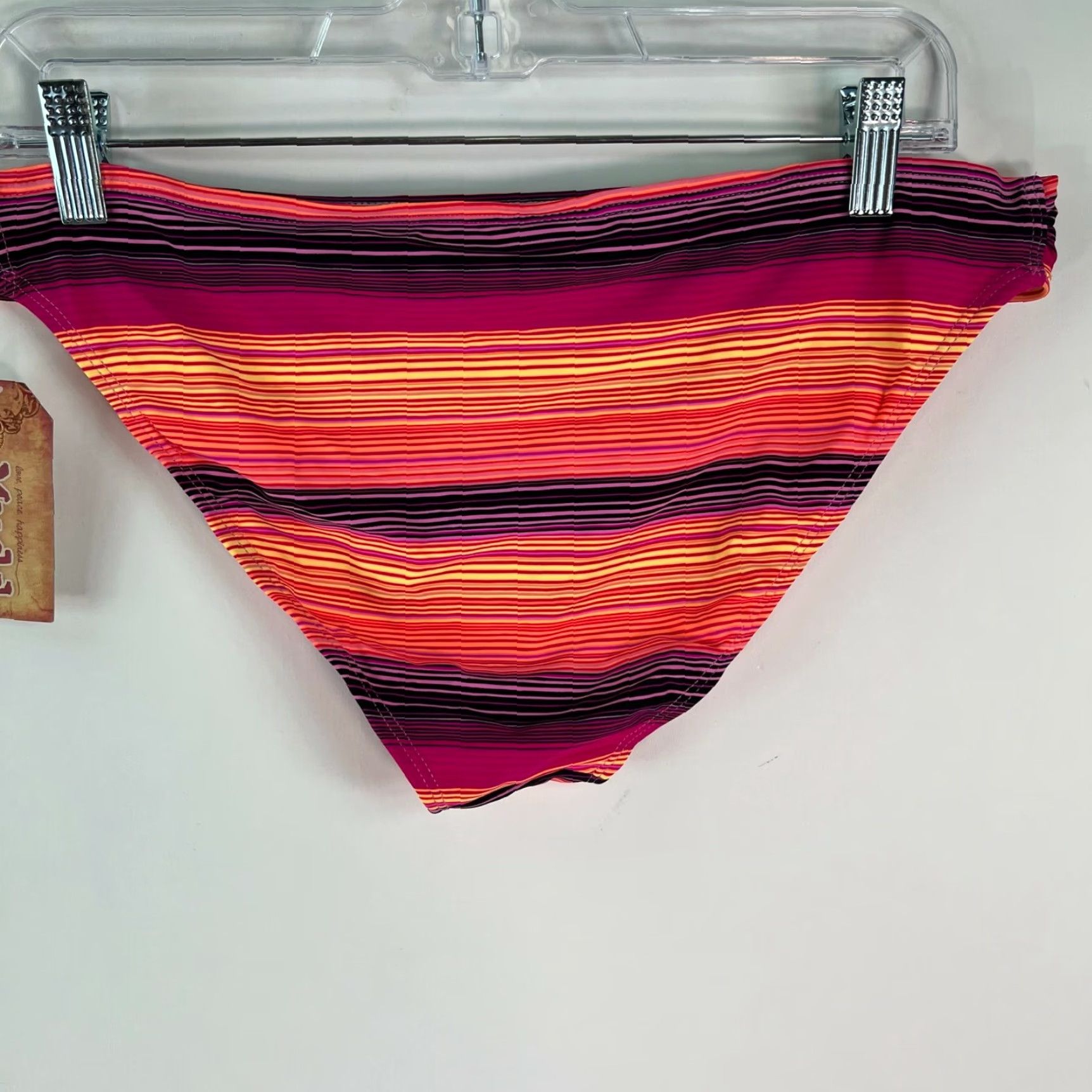 Vintage MUDD New Womens Stripe Hipster Swim Bottom Bikini Orange XL Size Small Length: 0 Size 40" / US 18 - 5 Thumbnail