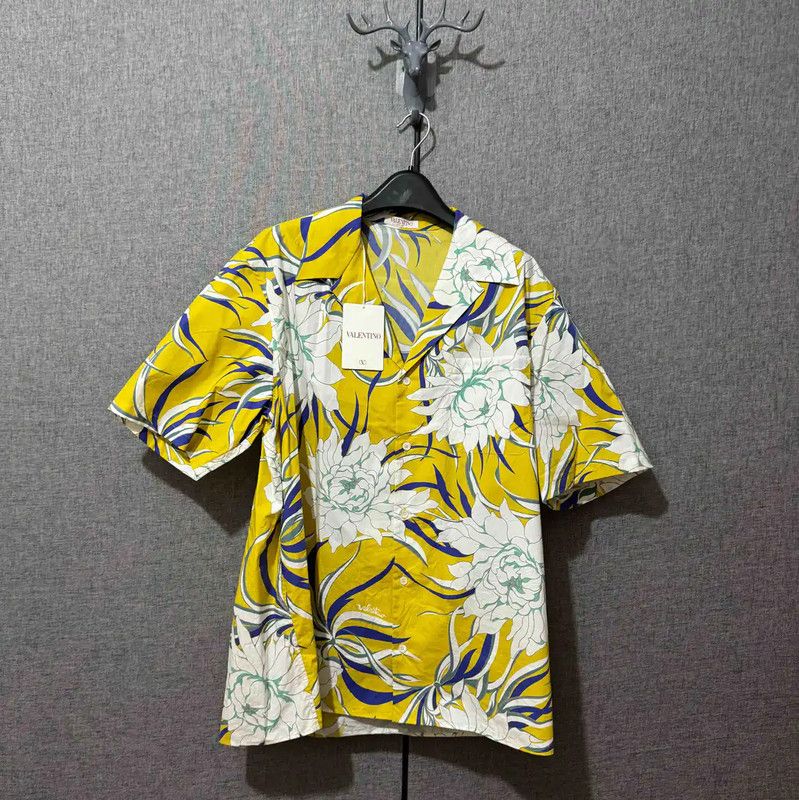 Valentino Men's Colorful Floral Print Shirt 0089
