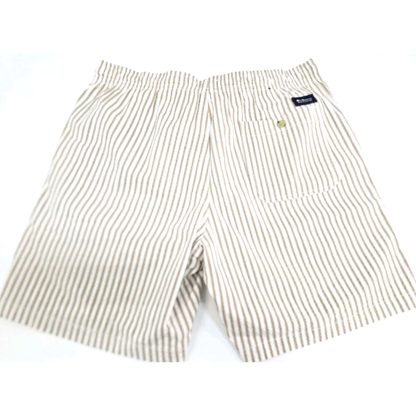 Ben Sherman Ben Sherman Shorts Mens Large Khaki Striped Regular Fit Stretch NWT Size US 34 / EU 50 - 3 Thumbnail
