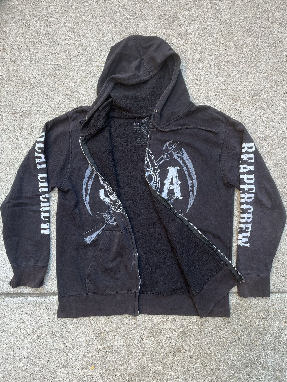 Affliction Crazy Sons of Anarchy Reaper Crew Grim Reaper Skull Hoodie Size US L / EU 52-54 / 3 - 2 Thumbnail