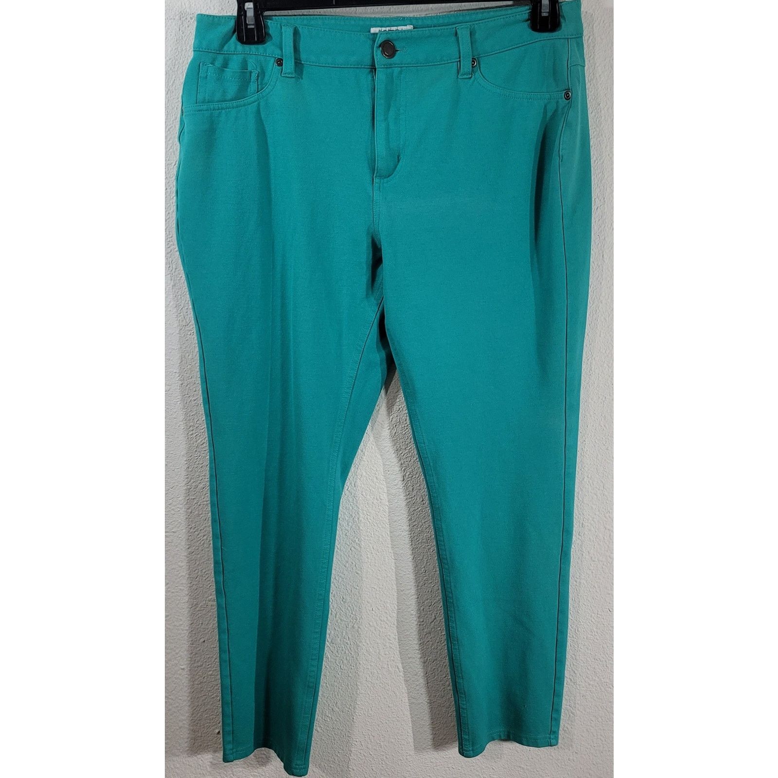Other Cato Teal Flat Front Tapered Leg Pants 14 Lightweight Soft Size 36" / US 14 / IT 50 - 1 Thumbnail
